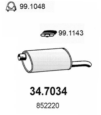 Silencieux arrière ASSO 34.7034