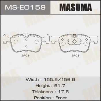 Jeu de mâchoires de frein MASUMA MS-E0159