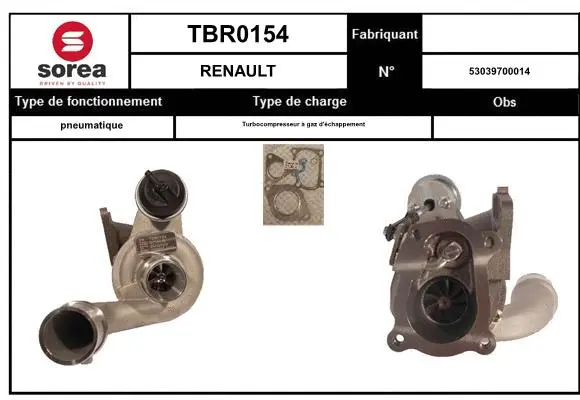Turbocompresseur, suralimentation EAI TBR0154