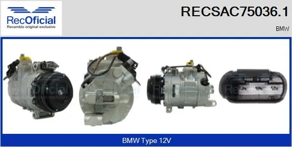 Compresseur, climatisation RECOFICIAL RECSAC75036.1