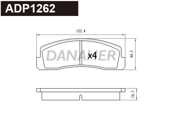 Kit de plaquettes de frein, frein à disque DANAHER ADP1262