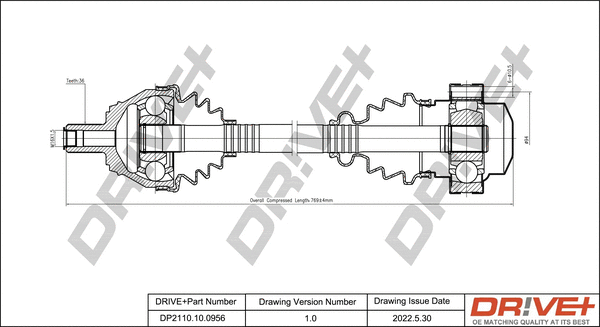 Arbre de transmission Dr!ve+ DP2110.10.0956
