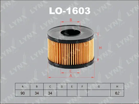 Filtre à huile LYNXAUTO LO-1603
