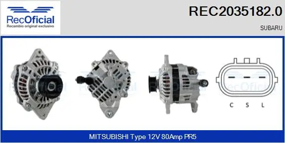 Alternateur RECOFICIAL REC2035182.0