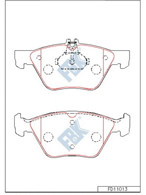 Kit de plaquettes de frein, frein à disque FBK FD11013