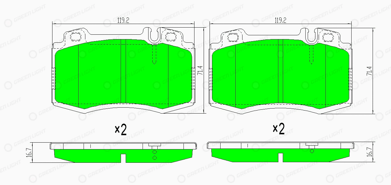 Kit de plaquettes de frein, frein à disque Automotive Adriado GLBP0342
