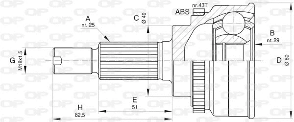 Jeu de joints, arbre de transmission OPEN PARTS CVJ5797.10