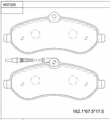 Kit de plaquettes de frein, frein à disque ASIMCO KD7329