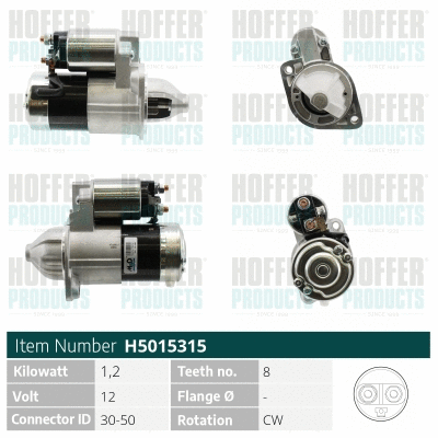 Démarreur HOFFER H5015315
