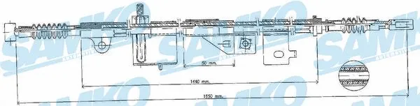 Tirette à câble, frein de stationnement SAMKO C0500B