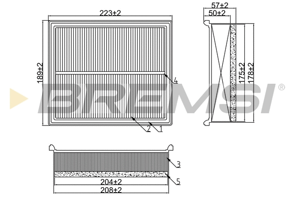Filtre à air BREMSI FA2179