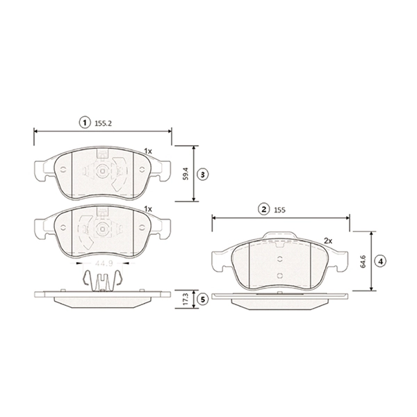 Kit de plaquettes de frein, frein à disque CTR GK0983