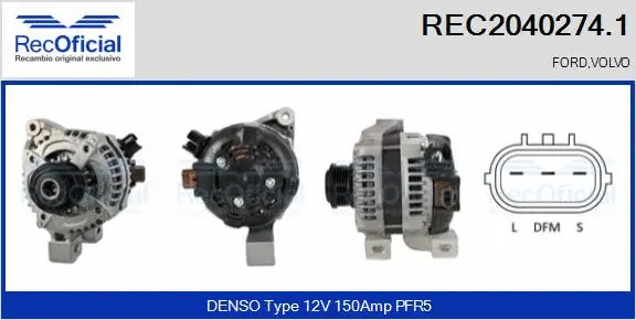 Alternateur RECOFICIAL REC2040274.1