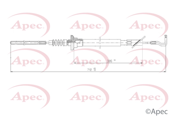 Tirette à câble, commande d'embrayage APEC CAB5015