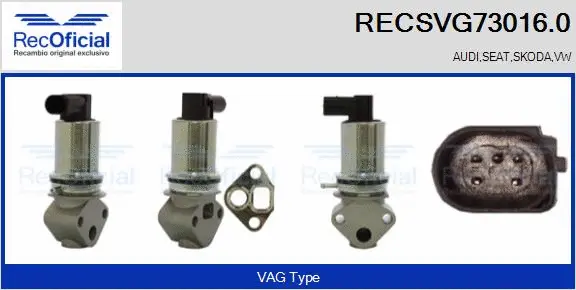 Vanne EGR RECOFICIAL RECSVG73016.0