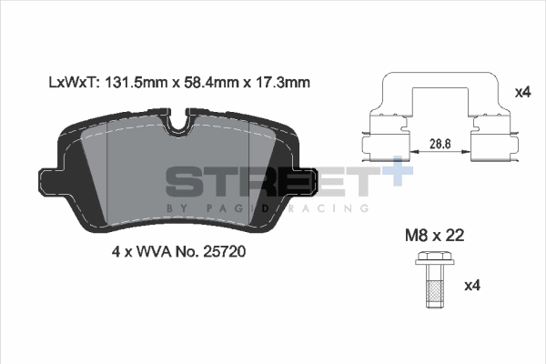 Kit de plaquettes de frein, frein à disque PAGID Racing T8123SP2001