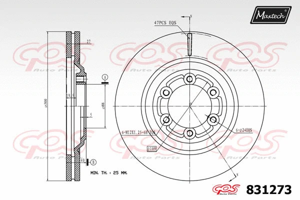 Disque de frein MAXTECH 831273