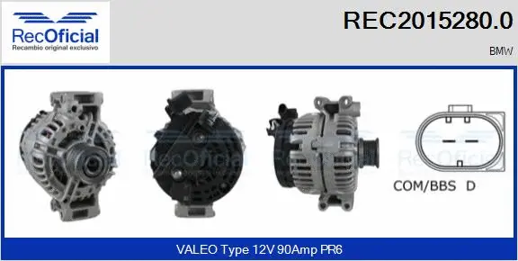 Alternateur RECOFICIAL REC2015280.0