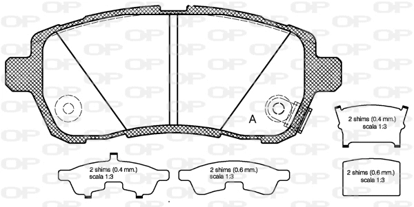 Kit de plaquettes de frein, frein à disque OPEN PARTS BPA1281.02