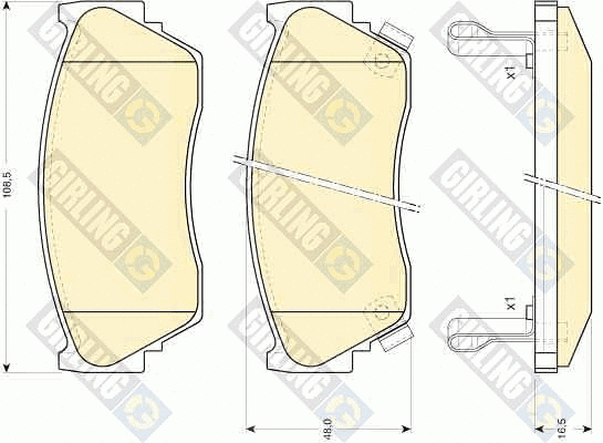 Kit de plaquettes de frein, frein à disque GIRLING 6110129