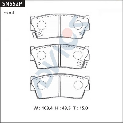 Kit de plaquettes de frein, frein à disque ADVICS SN552P