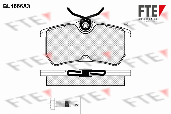 Kit de plaquettes de frein, frein à disque FTE 9010278
