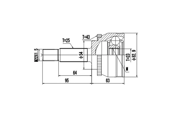 Jeu de joints, arbre de transmission DYNAMATRIX DCV839024