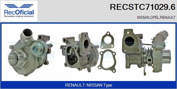 Turbocompresseur, suralimentation RECOFICIAL RECSTC71029.6