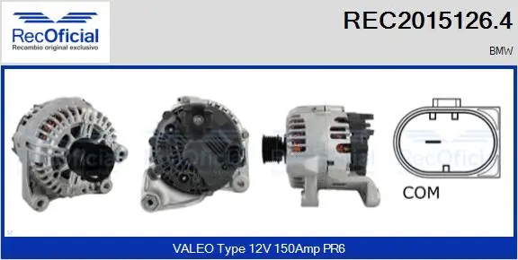 Alternateur RECOFICIAL REC2015126.4