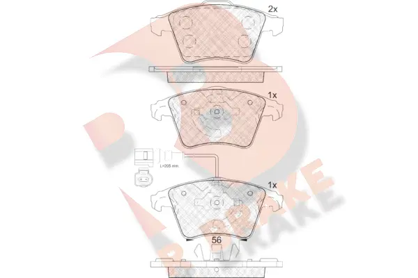 Kit de plaquettes de frein, frein à disque R BRAKE RB1779