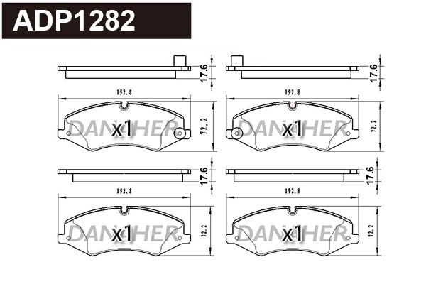 Kit de plaquettes de frein, frein à disque DANAHER ADP1282