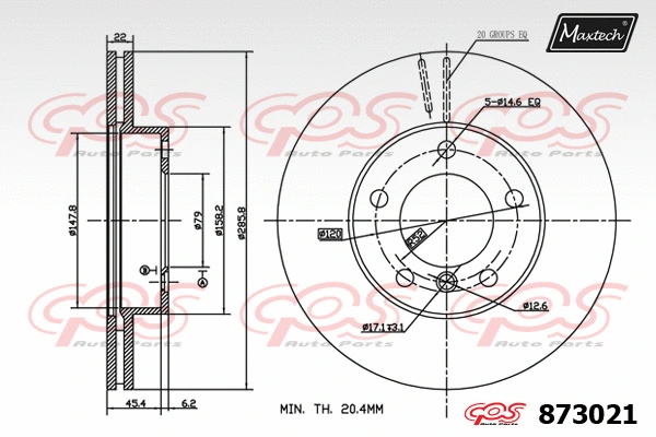 Disque de frein MAXTECH 873021