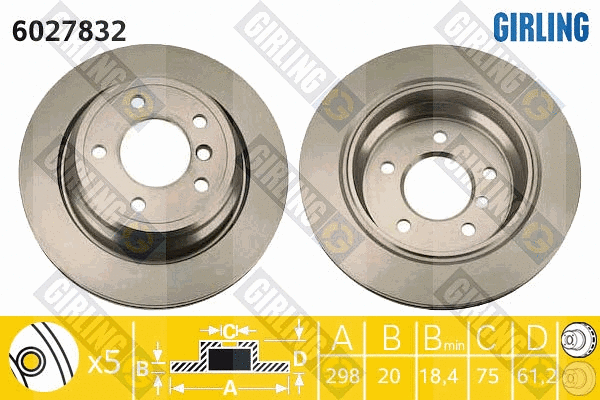 Disque de frein GIRLING 6027832