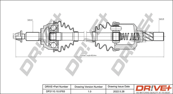 Arbre de transmission Dr!ve+ DP2110.10.0783