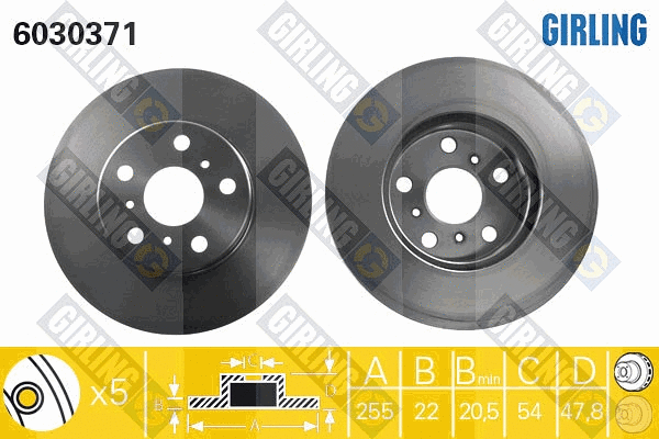 Disque de frein GIRLING 6030371