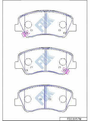 Kit de plaquettes de frein, frein à disque FBK FD23057M