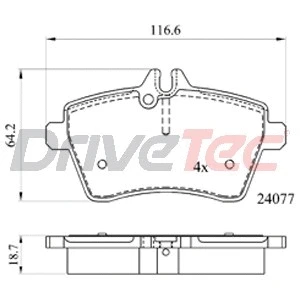 Kit de plaquettes de frein, frein à disque DriveTec DPAD1948
