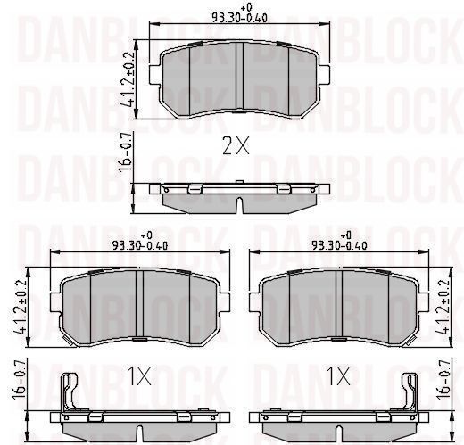 Kit de plaquettes de frein, frein à disque DANBLOCK DB 510538