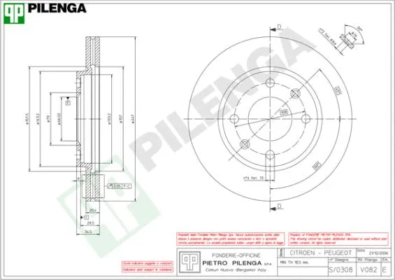 Disque de frein PILENGA V082
