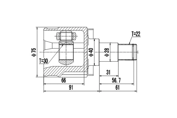 Jeu de joints, arbre de transmission DYNAMATRIX DCV654003