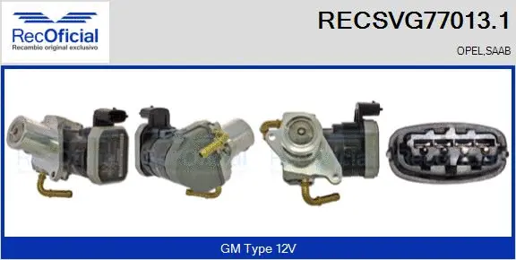 Vanne EGR RECOFICIAL RECSVG77013.1