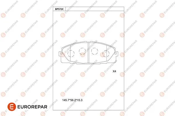 Kit de plaquettes de frein, frein à disque EUROREPAR 1681248880