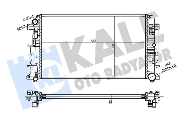Radiateur, refroidissement du moteur KALE OTO RADYATÖR 354980