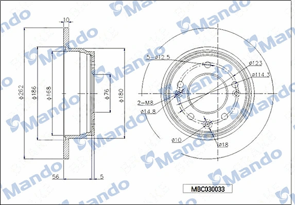 Disque de frein MANDO MBC030033
