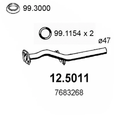 Tuyau d'échappement ASSO 12.5011
