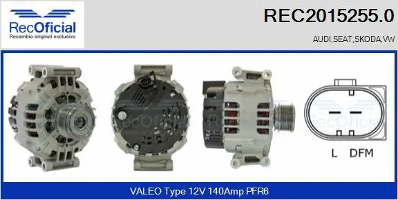 Alternateur RECOFICIAL REC2015255.0