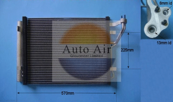 Condenseur, climatisation AUTO AIR GLOUCESTER 16-9004