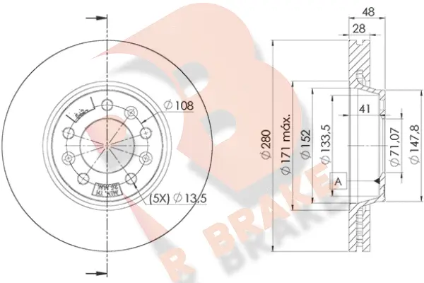 Disque de frein R BRAKE 78RBD25624