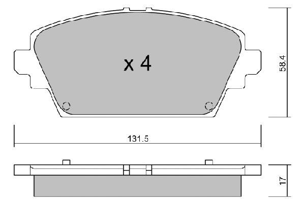 Kit de plaquettes de frein, frein à disque AISIN BPNI-1015
