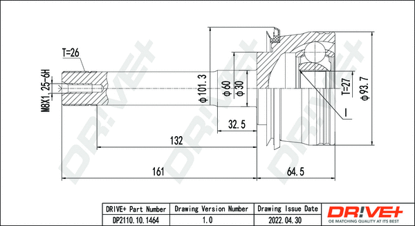 Jeu de joints, arbre de transmission Dr!ve+ DP2110.10.1464